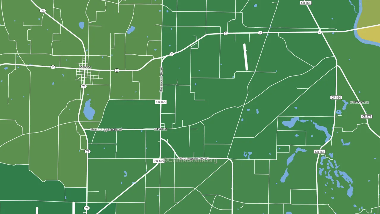 Bascom, FL Map of Vehicle Theft Rates