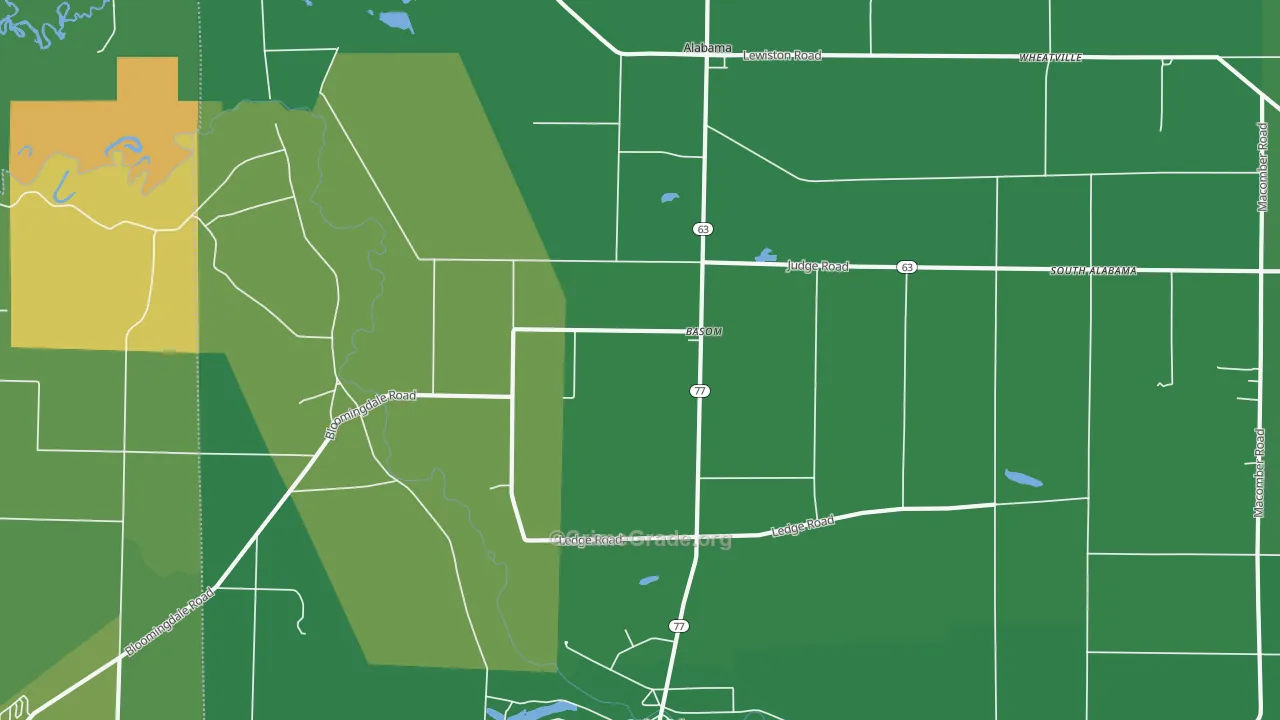 Basom, NY Map of Vehicle Theft Rates