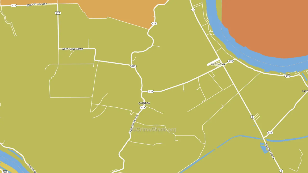 Batchelor, LA Map of Vehicle Theft Rates