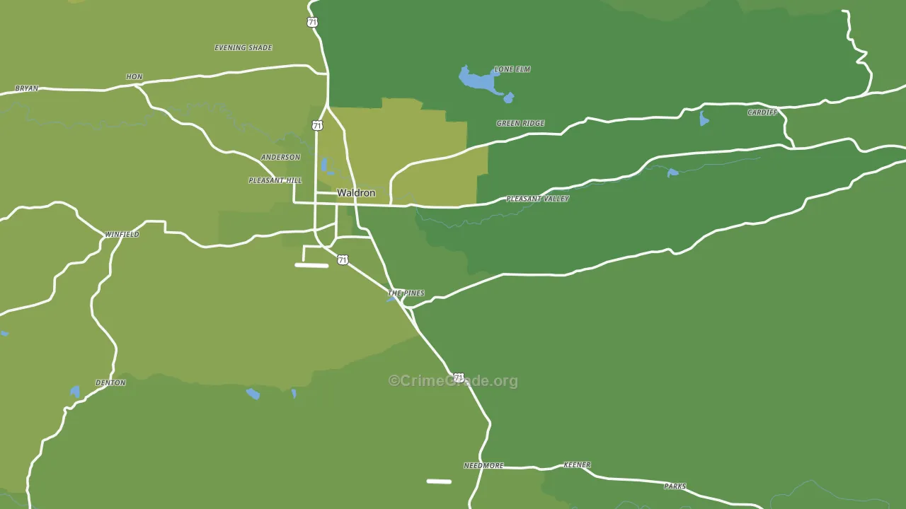 Bates, AR Map of Vehicle Theft Rates