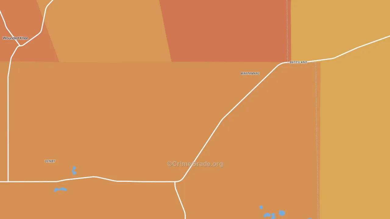 Batesland, SD Map of Vehicle Theft Rates