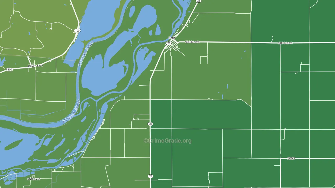 Bath, IL Map of Vehicle Theft Rates