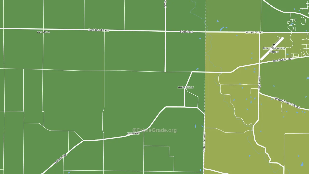 Bath, IN Map of Vehicle Theft Rates
