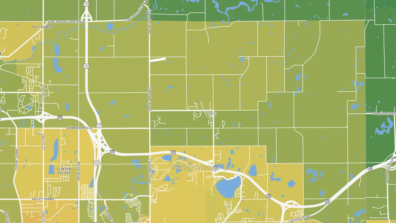 Bath, MI Map of Vehicle Theft Rates