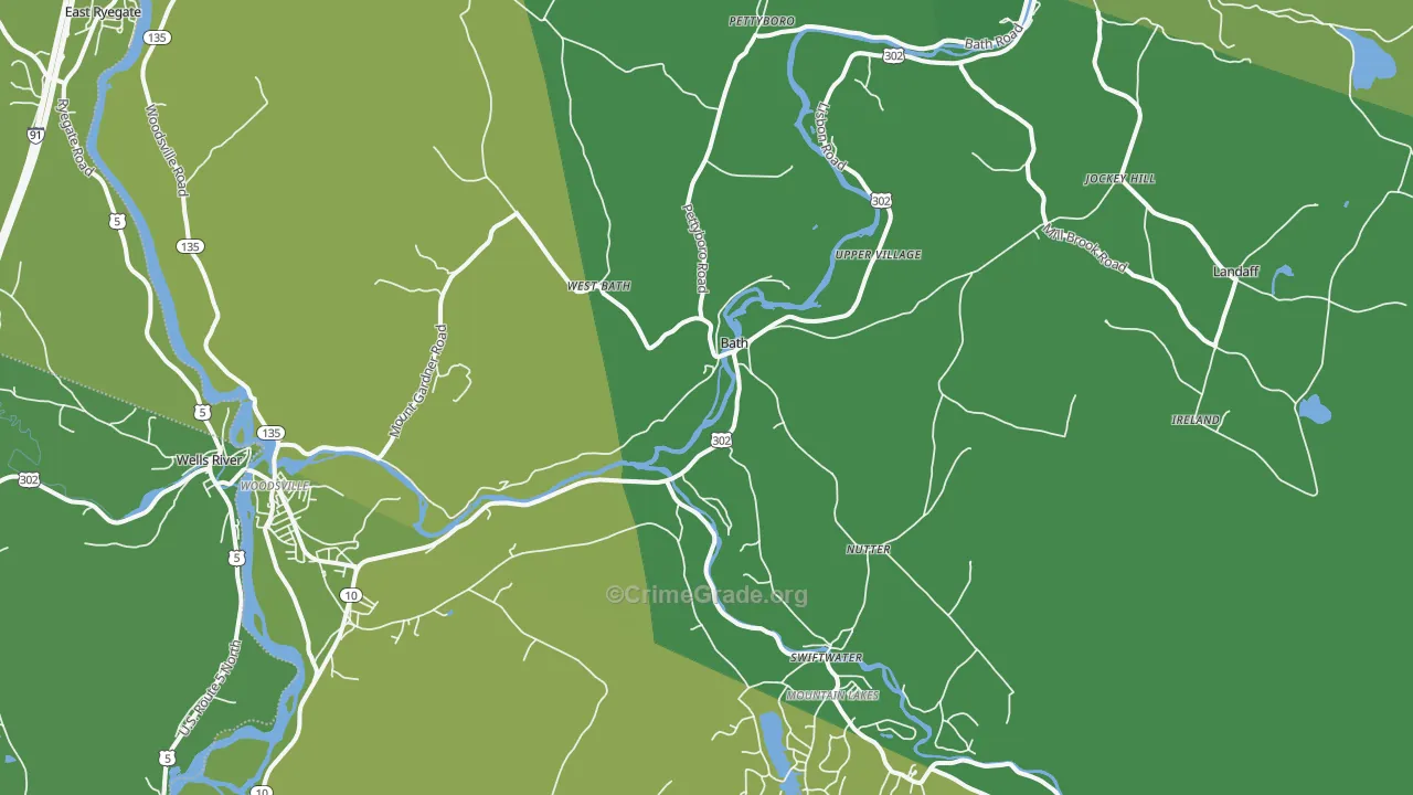 Bath, NH Map of Vehicle Theft Rates