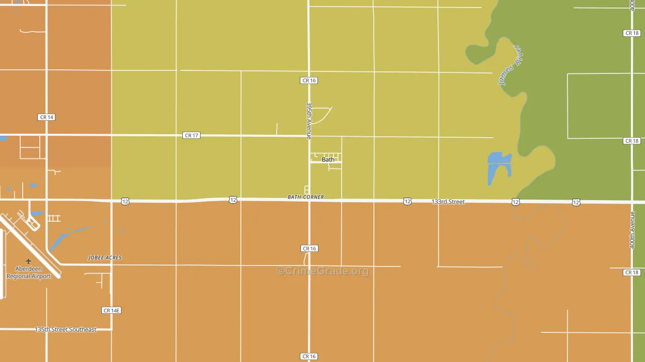 Bath, SD Map of Vehicle Theft Rates