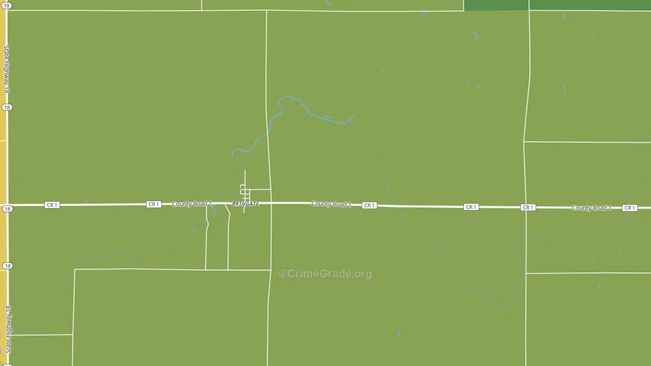 Bathgate, ND Map of Vehicle Theft Rates