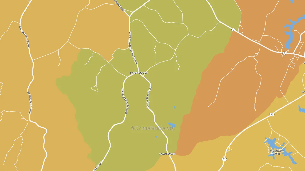 Baton Rouge, SC Map of Vehicle Theft Rates
