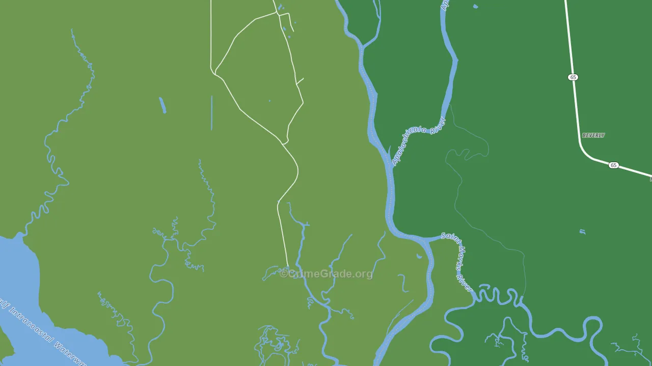 Bay City, FL Map of Vehicle Theft Rates