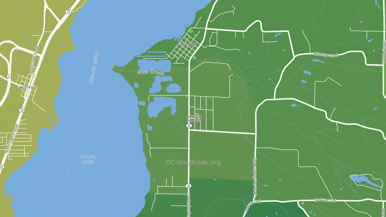 Bay View Gardens, IL Map of Vehicle Theft Rates