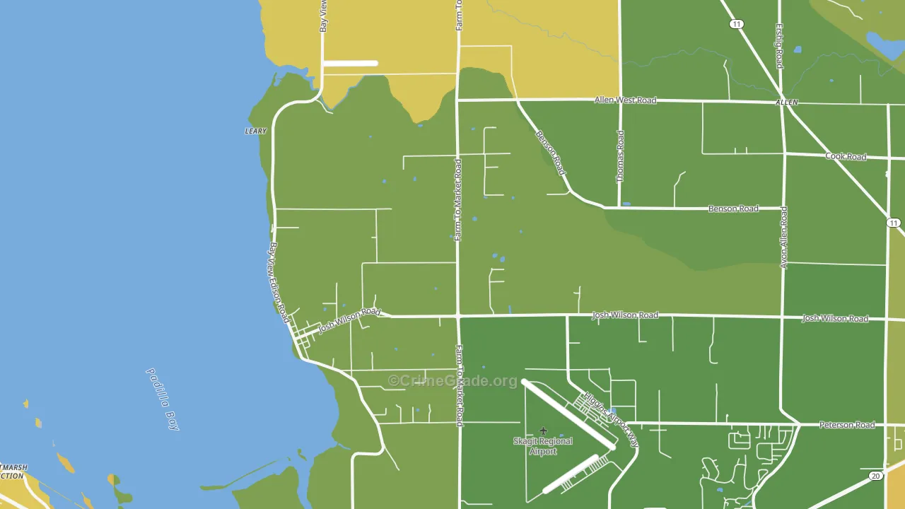 Bay View, WA Map of Vehicle Theft Rates