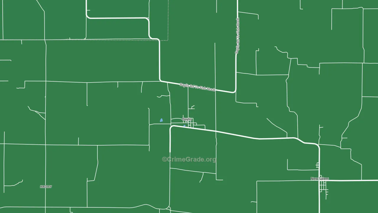 Baylis, IL Map of Vehicle Theft Rates