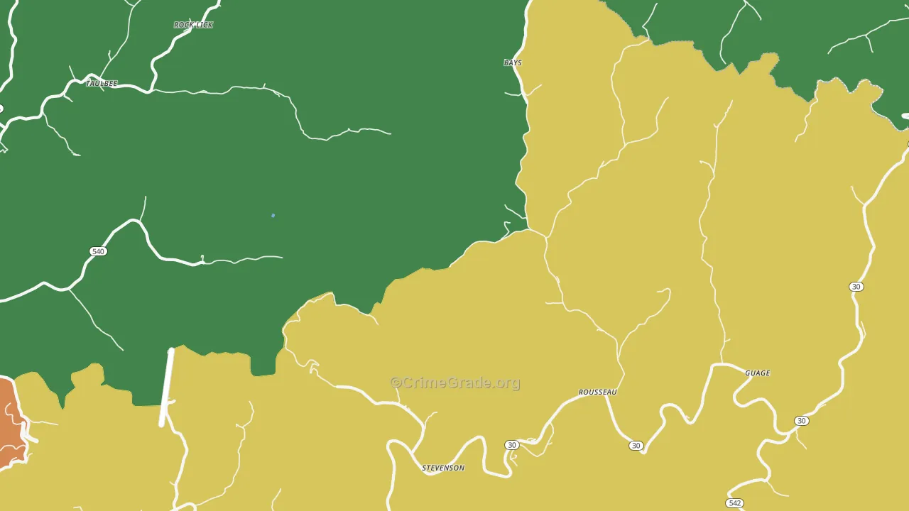 Bays, KY Map of Vehicle Theft Rates