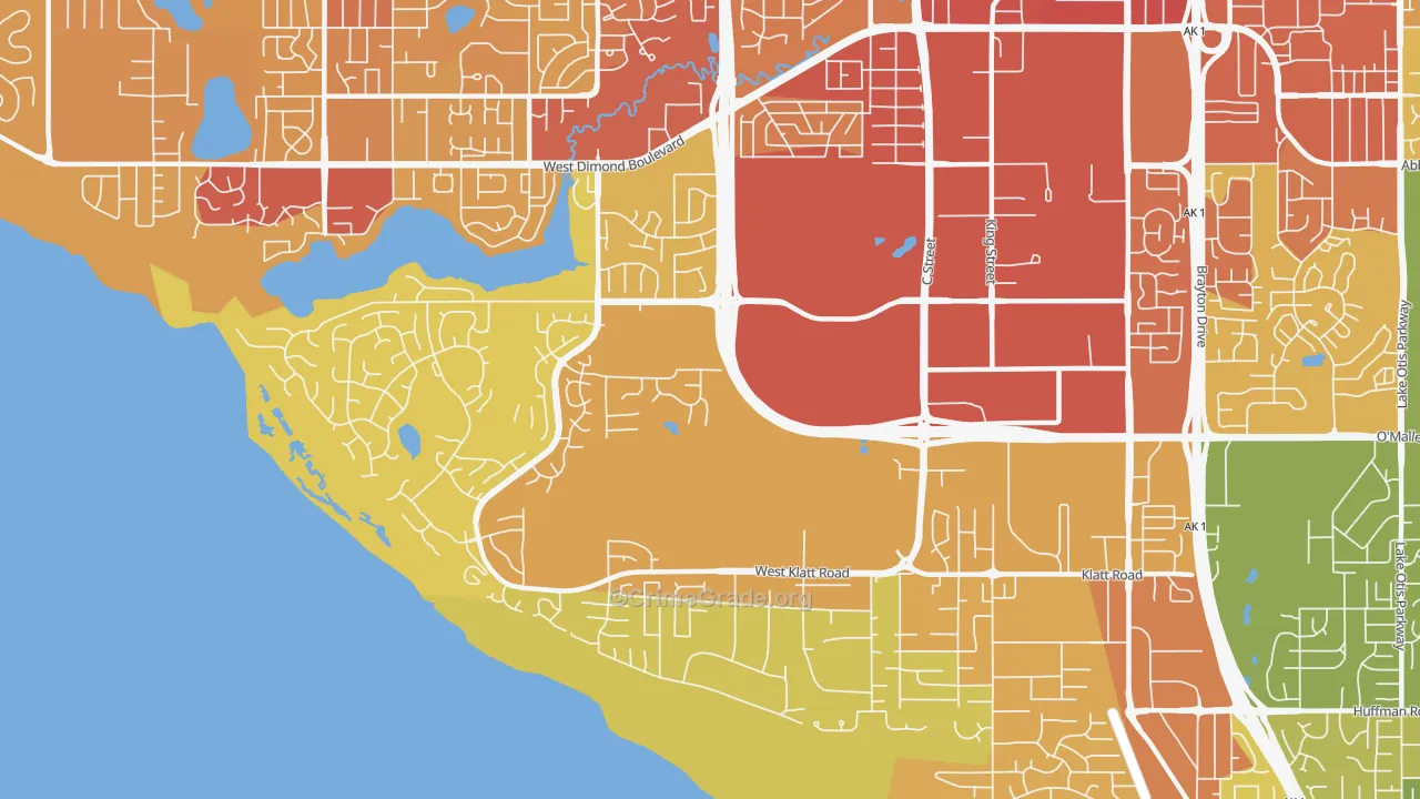 Bayshore-Klatt, Anchorage, AK Map of Vehicle Theft Rates