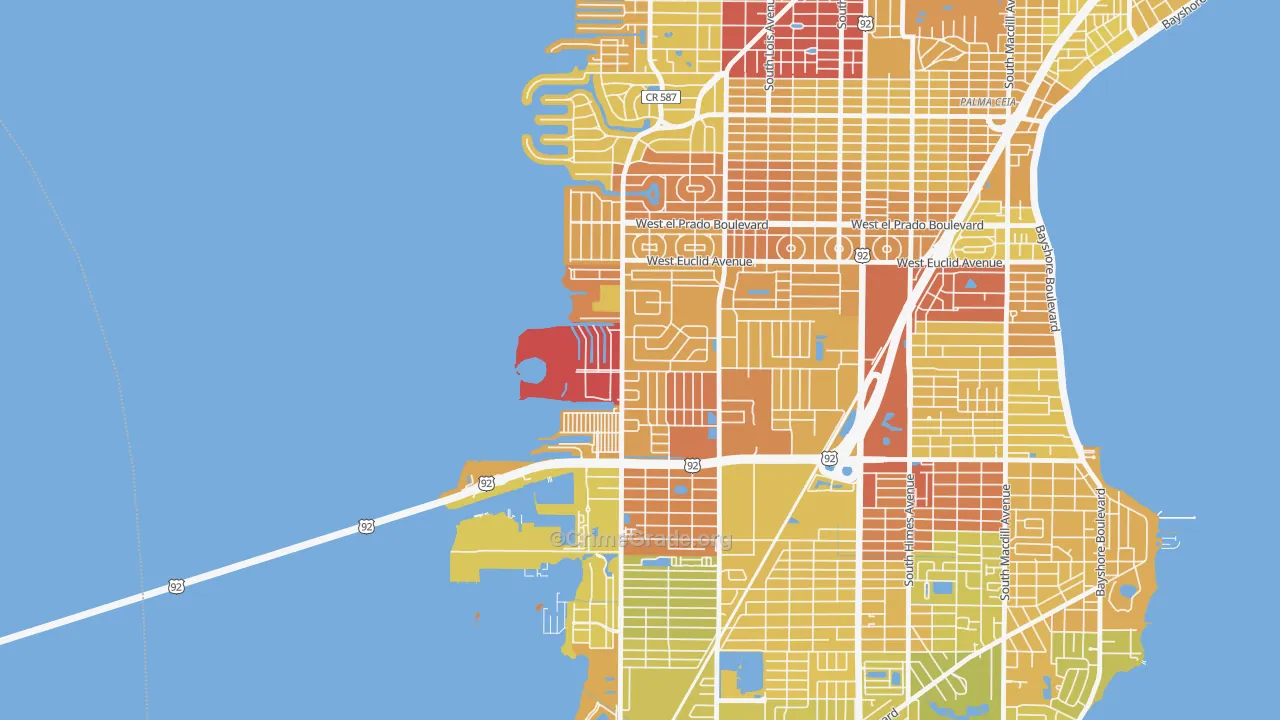 Bayside West, Tampa, FL Map of Vehicle Theft Rates