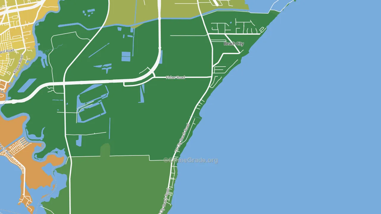 Beach City, TX Map of Vehicle Theft Rates