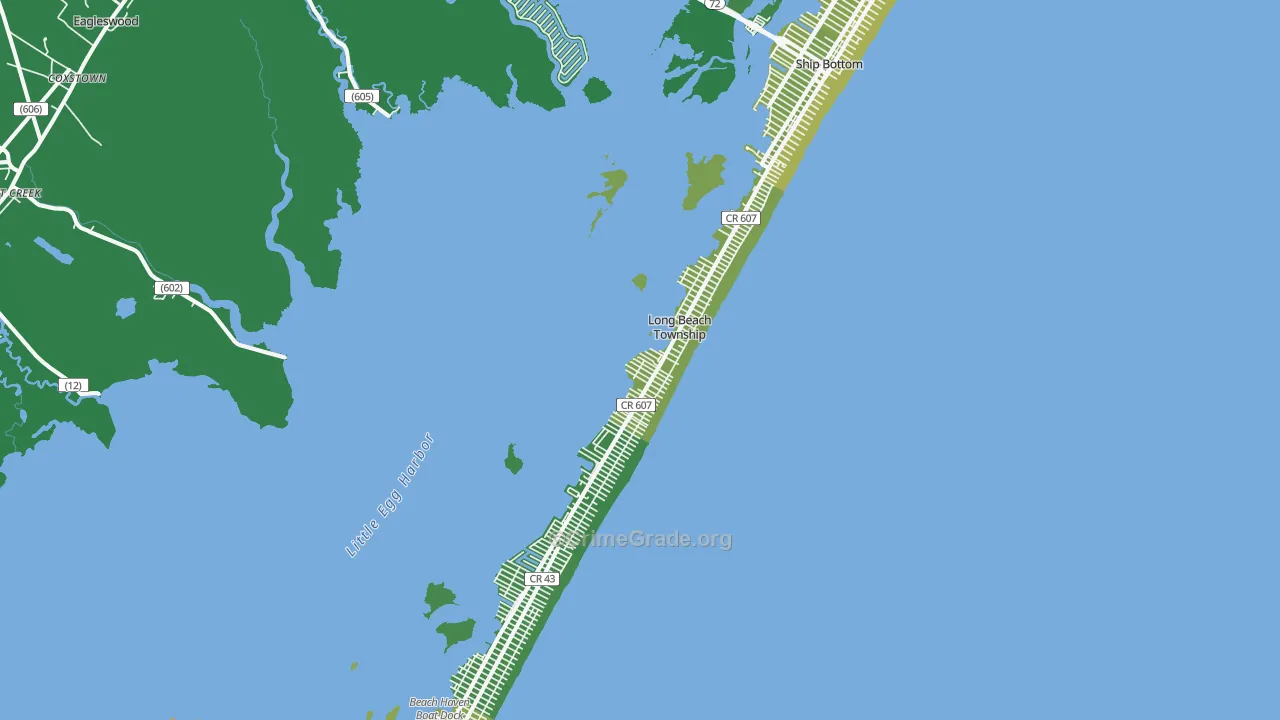 Beach Haven, NJ Map of Vehicle Theft Rates