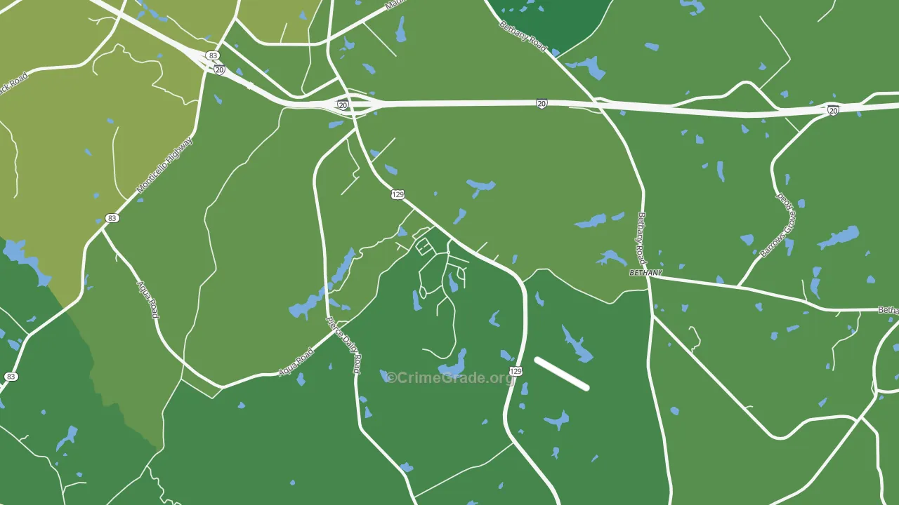 Beacon Heights, GA Map of Vehicle Theft Rates