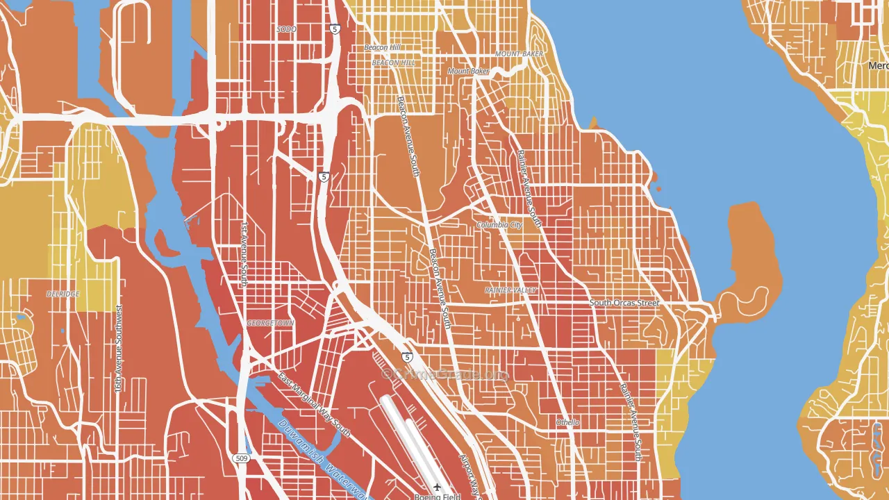 Beacon Hill, Seattle, WA Map of Vehicle Theft Rates