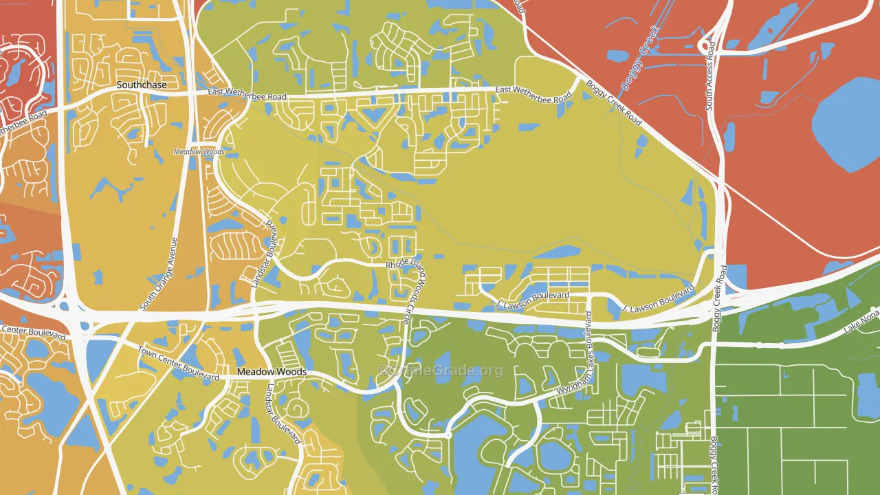 Beacon Park, Meadow Woods, FL Map of Vehicle Theft Rates