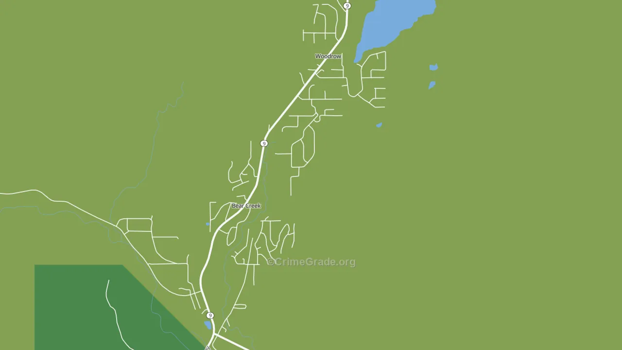 Bear Creek, AK Map of Vehicle Theft Rates