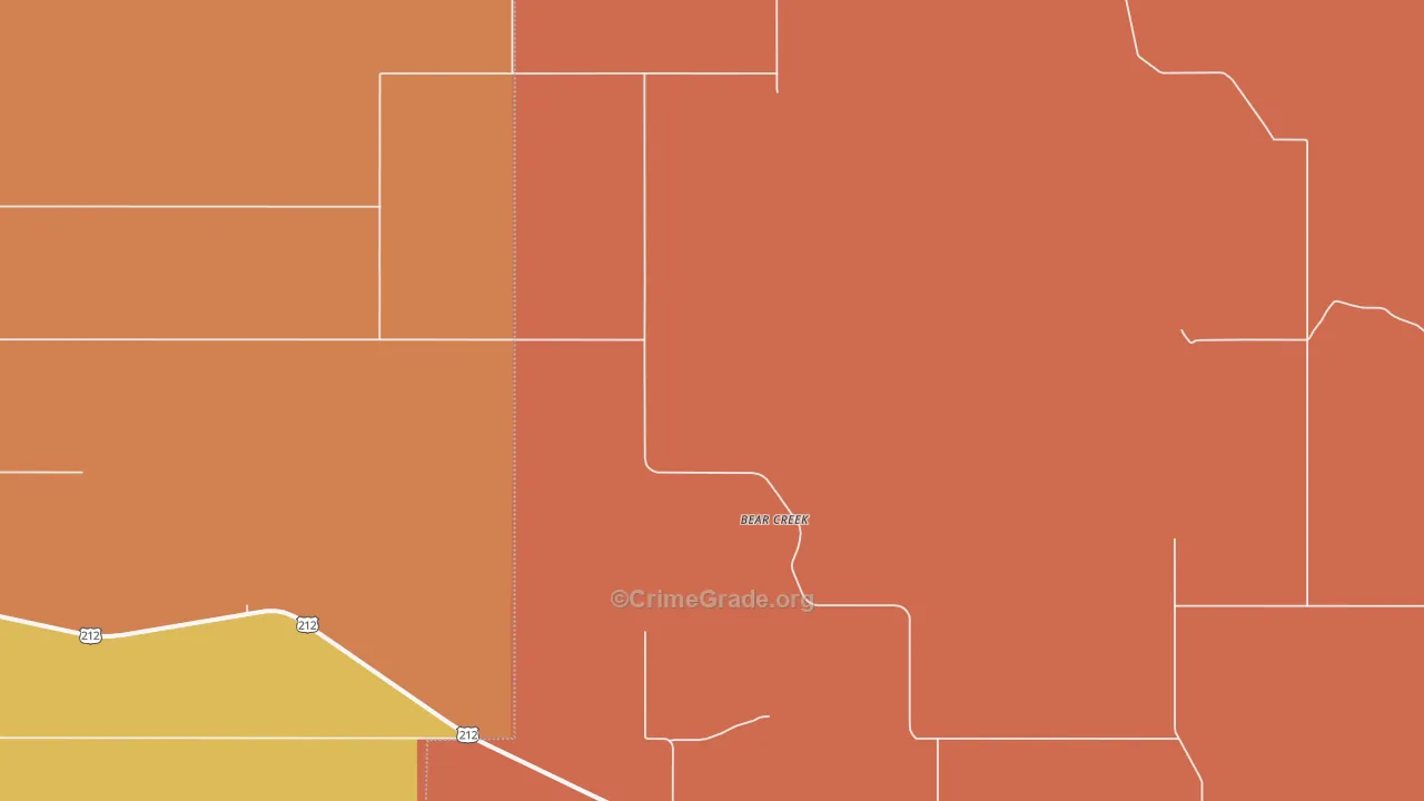 Bear Creek, SD Map of Vehicle Theft Rates