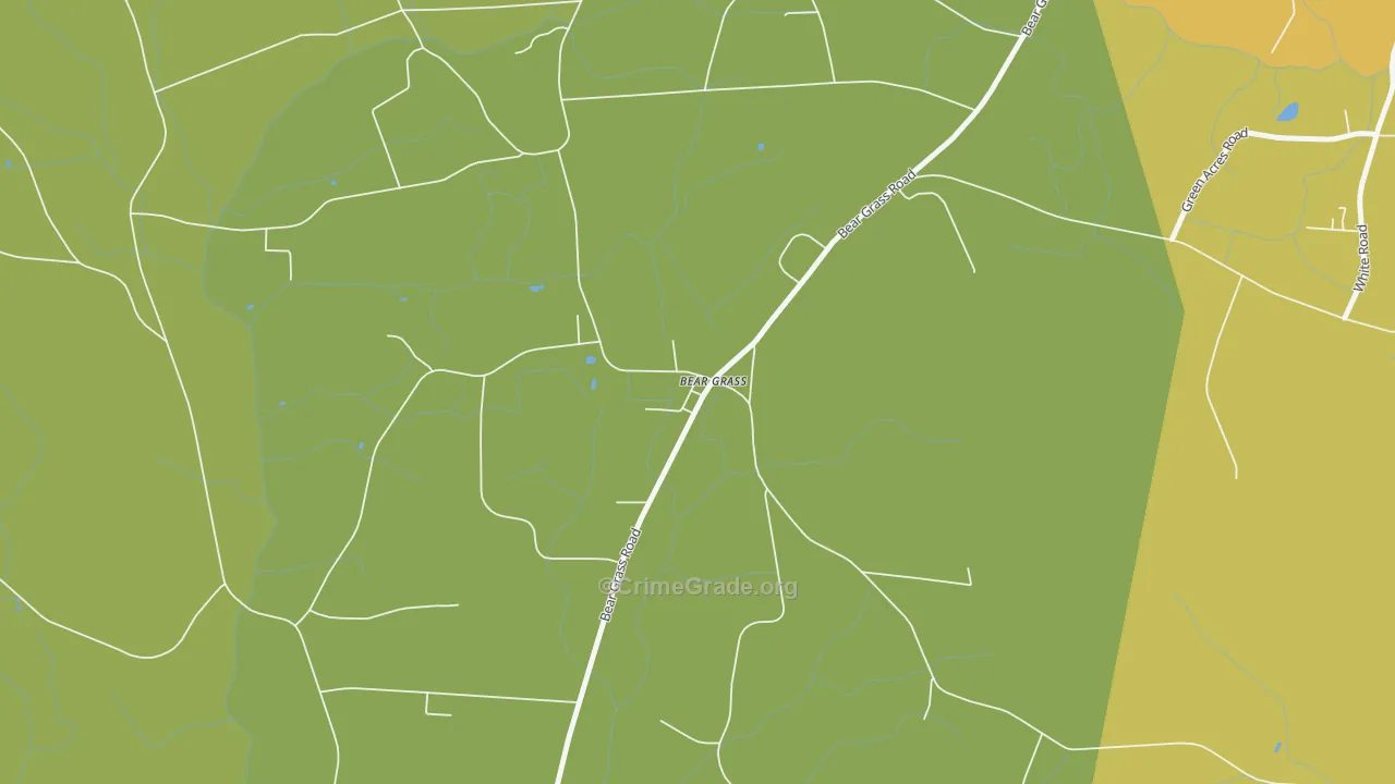 Bear Grass, NC Map of Vehicle Theft Rates