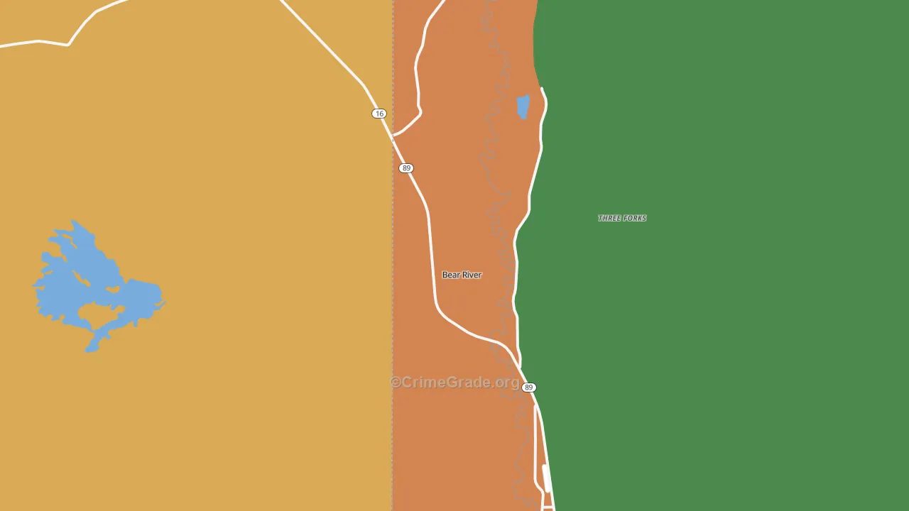 Bear River, WY Map of Vehicle Theft Rates