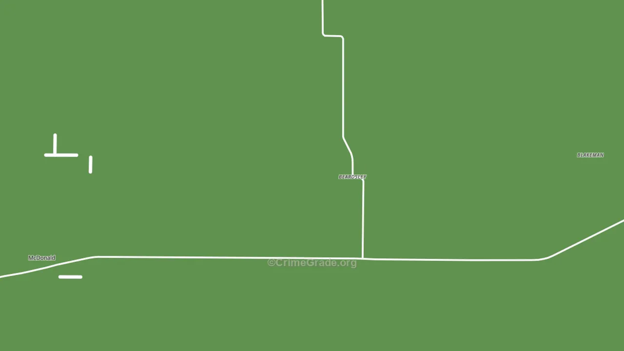 Beardsley, KS Map of Vehicle Theft Rates