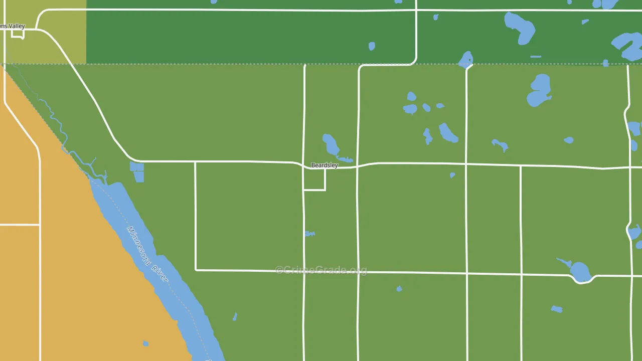 Beardsley, MN Map of Vehicle Theft Rates