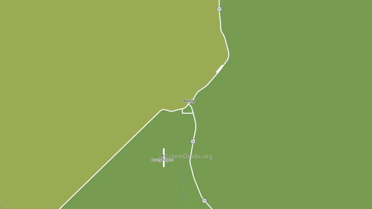Beatty, NV Map of Vehicle Theft Rates