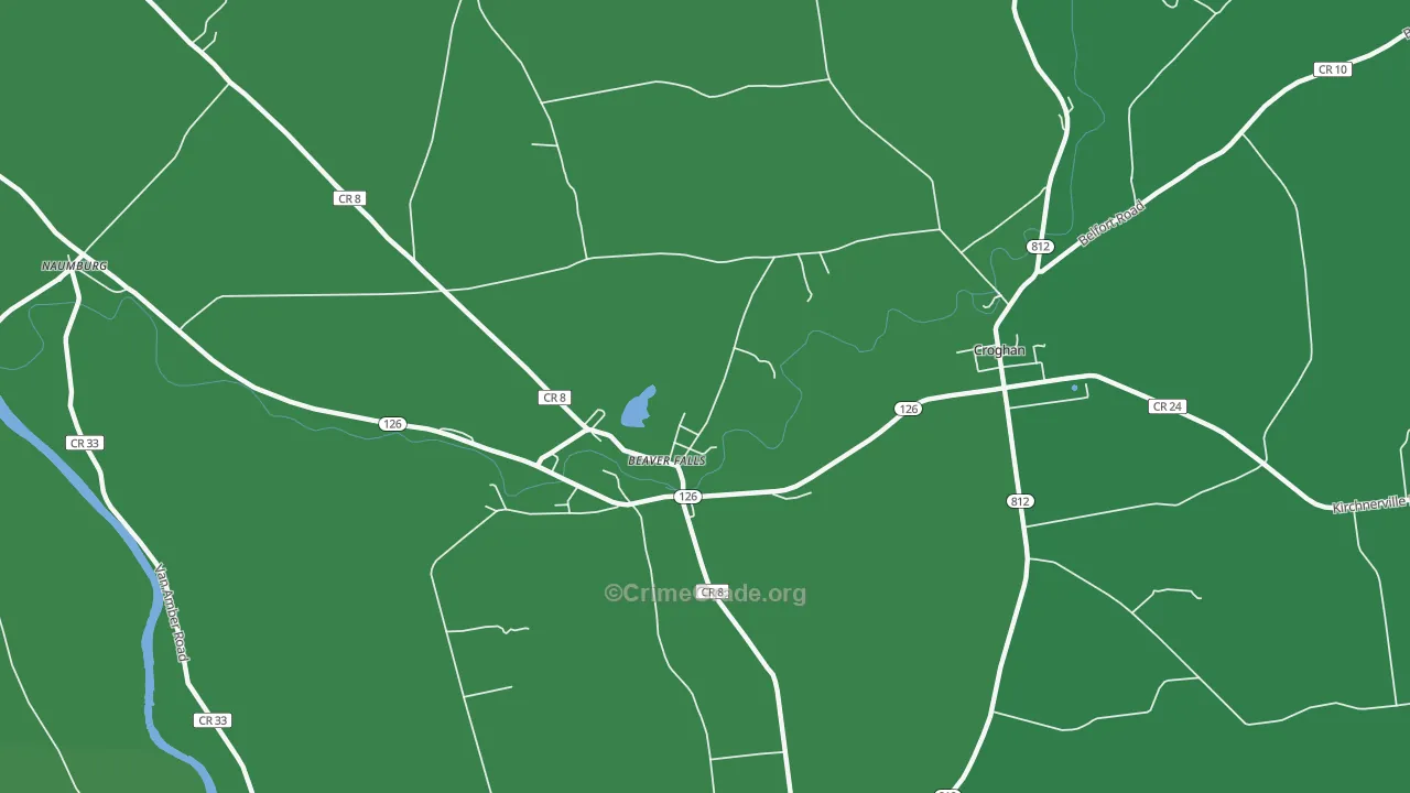 Beaver Falls, NY Map of Vehicle Theft Rates
