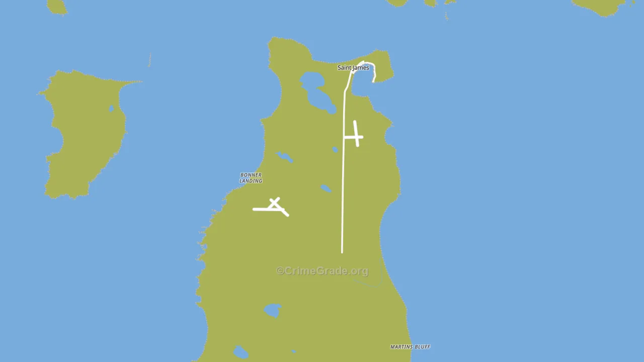 Beaver Island, MI Map of Vehicle Theft Rates
