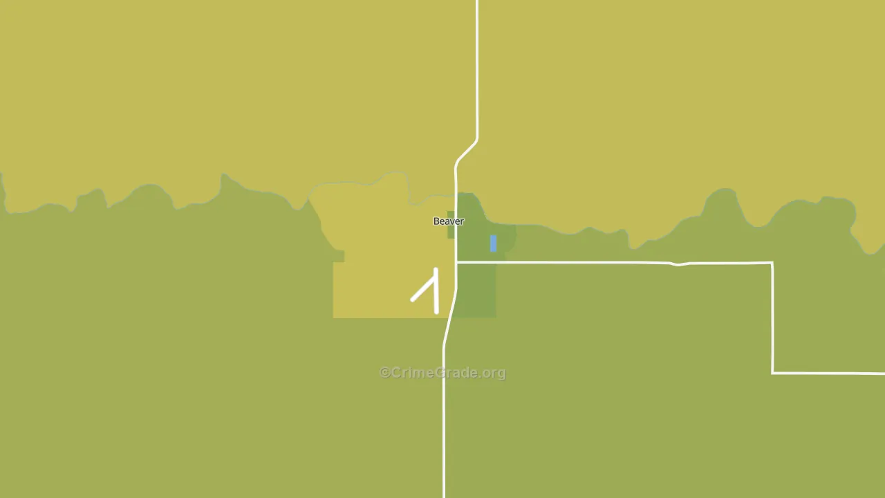 Beaver, OK Map of Vehicle Theft Rates