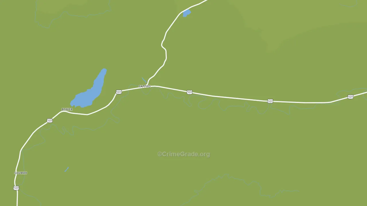 Beaver, WA Map of Vehicle Theft Rates