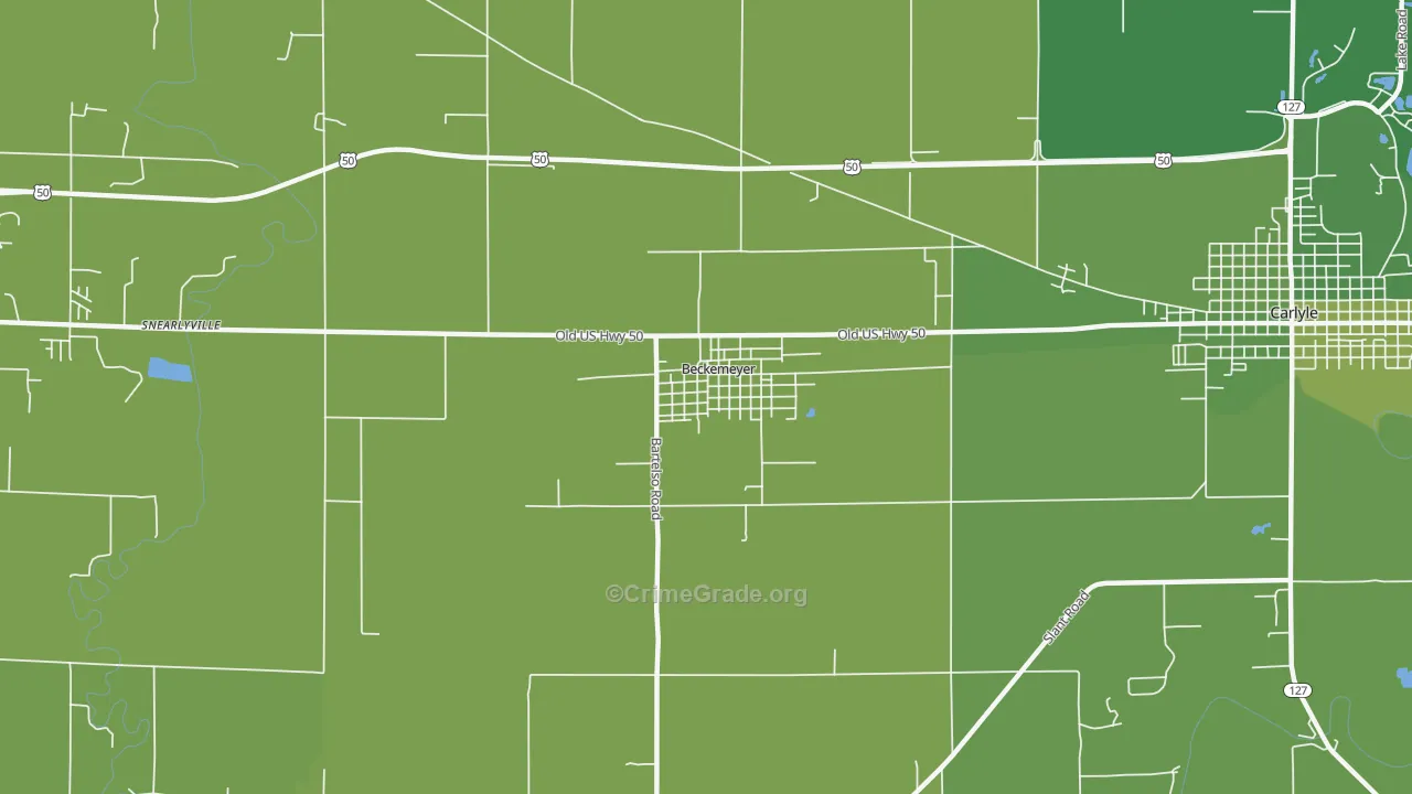 Beckemeyer, IL Map of Vehicle Theft Rates