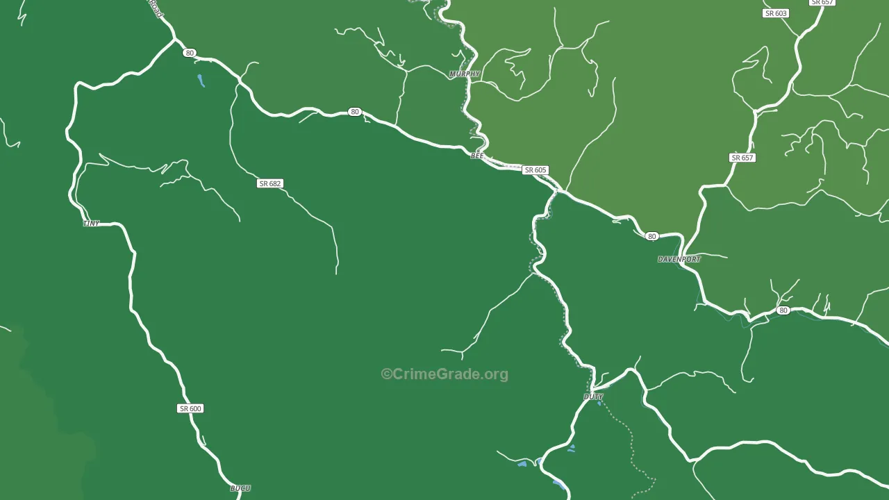 Bee, VA Map of Vehicle Theft Rates