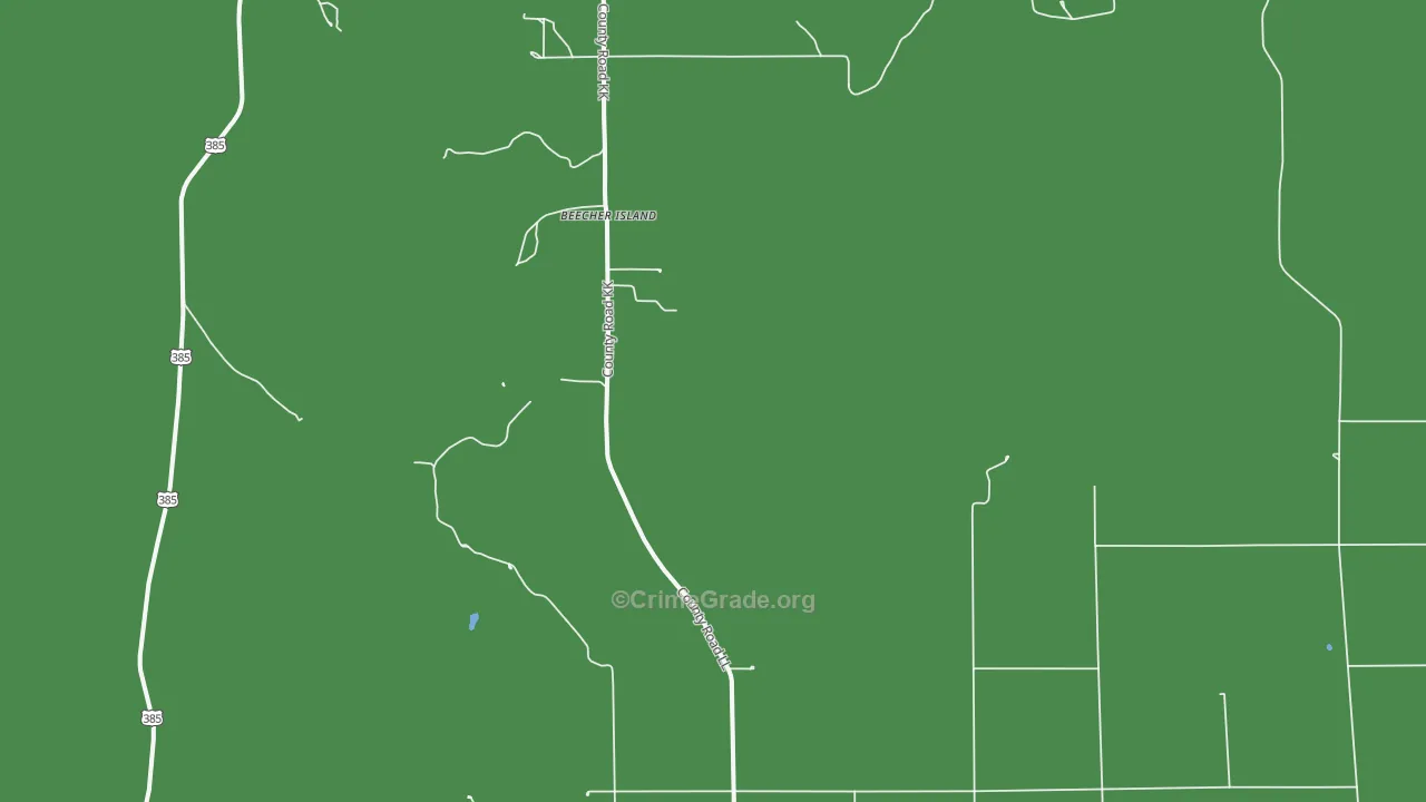 Beecher Island, CO Map of Vehicle Theft Rates