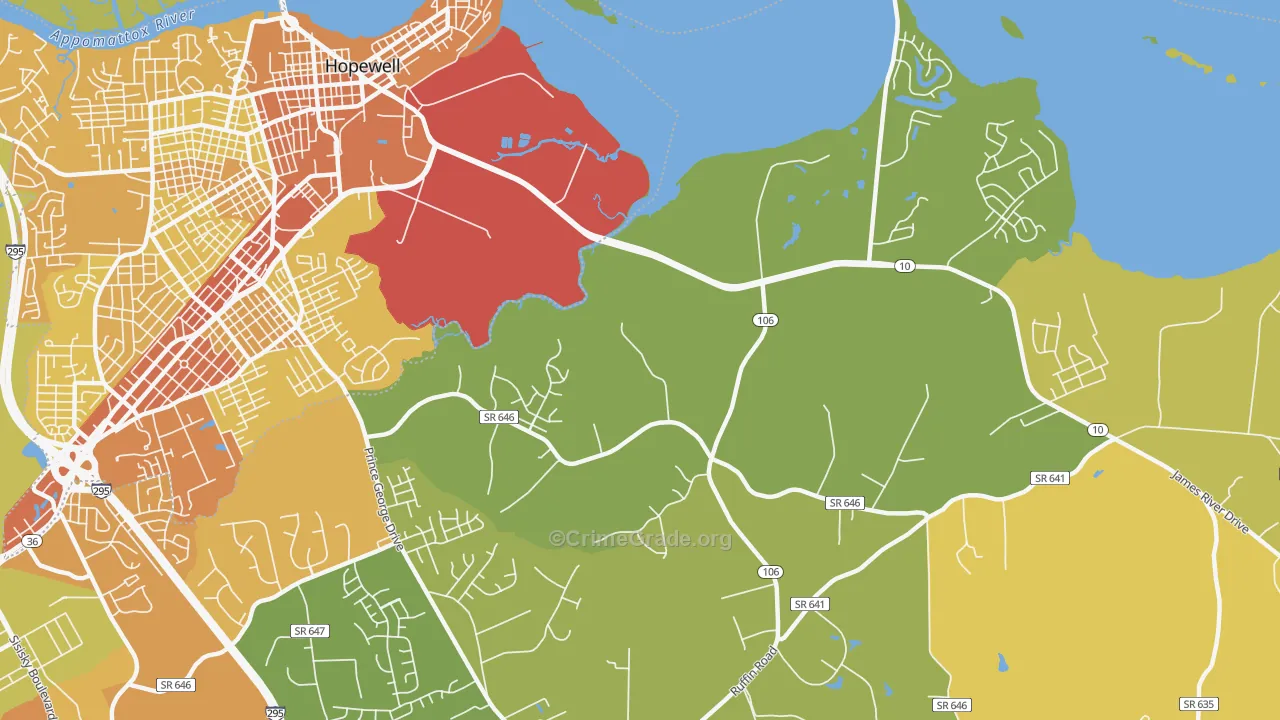 Beechwood Manor, VA Map of Vehicle Theft Rates