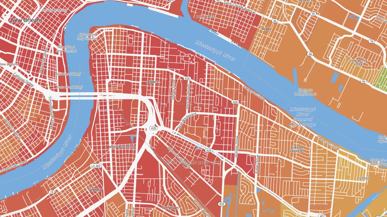 Behrman, New Orleans, LA Map of Vehicle Theft Rates