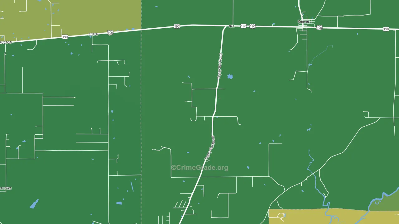 Bel, LA Map of Vehicle Theft Rates