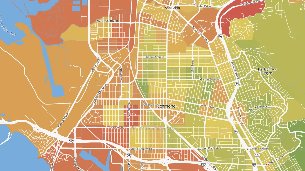 Belding Woods, Richmond, CA Map of Vehicle Theft Rates