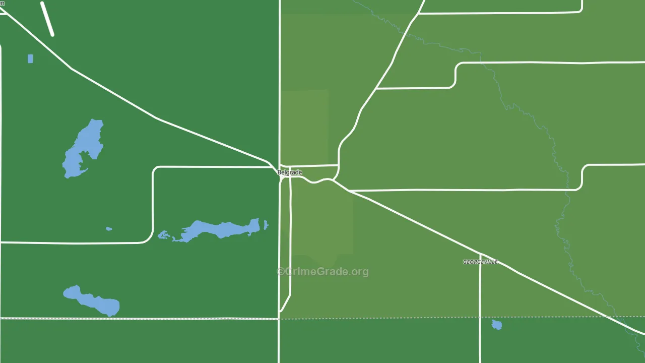 Belgrade, MN Map of Vehicle Theft Rates