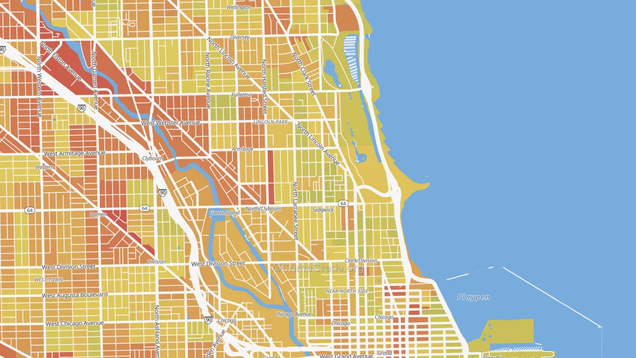 Belgravia Terrace, Chicago, IL Map of Vehicle Theft Rates