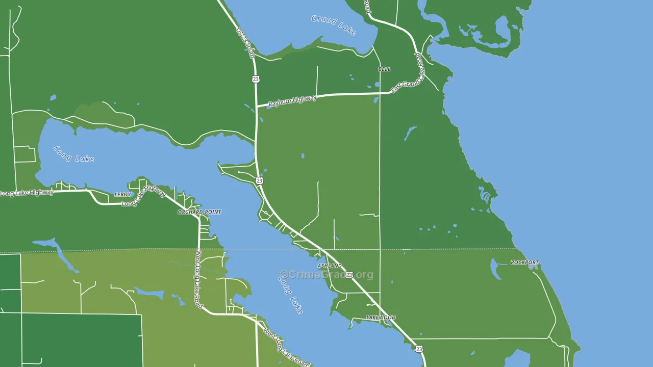 Bell, MI Map of Vehicle Theft Rates