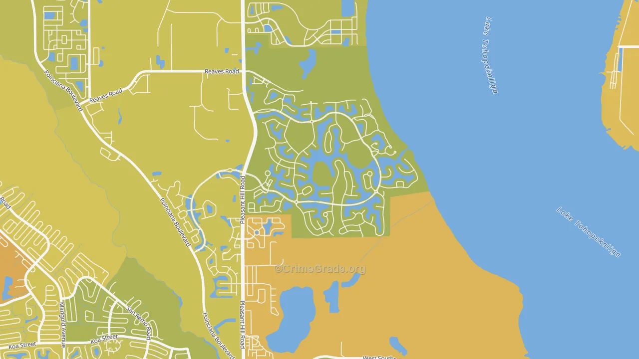 Bellalago, Kissimmee, FL Map of Vehicle Theft Rates