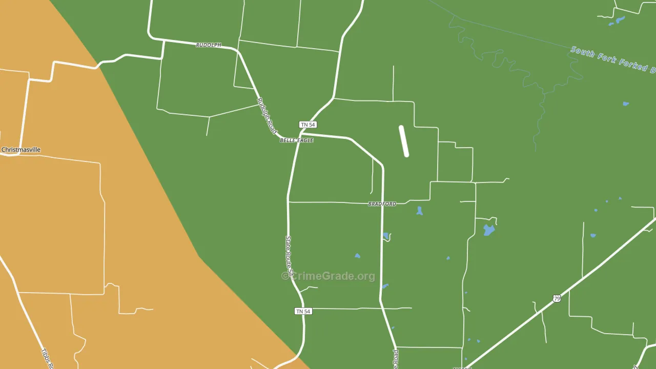 Belle Eagle, TN Map of Vehicle Theft Rates