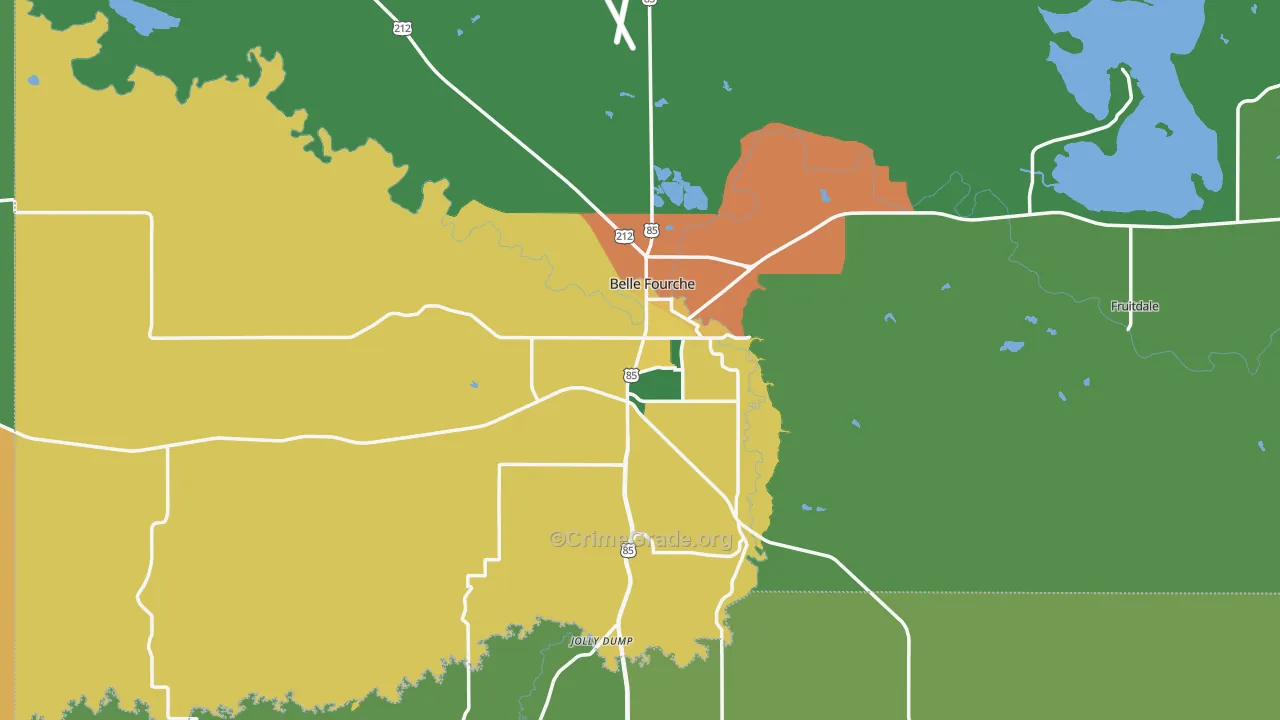 Belle Fourche, SD Map of Vehicle Theft Rates