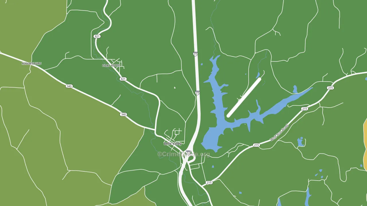 Belle Valley, OH Map of Vehicle Theft Rates
