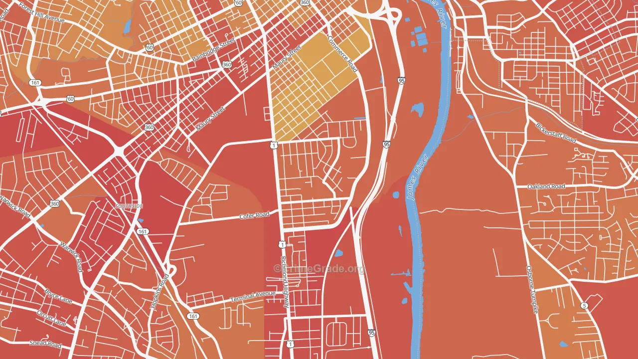 Bellemeade, Richmond, VA Map of Vehicle Theft Rates